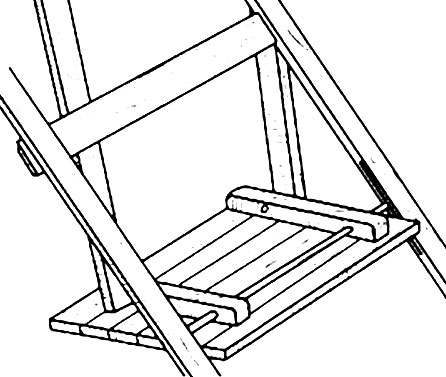 Крепление сиденья к деревянному складному стулу